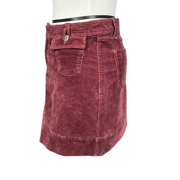 Patagonia Skirt 8 Stretchy Red Corduroy A Line Short Pockets Zip Organic Cotton - Picture 5 of 9